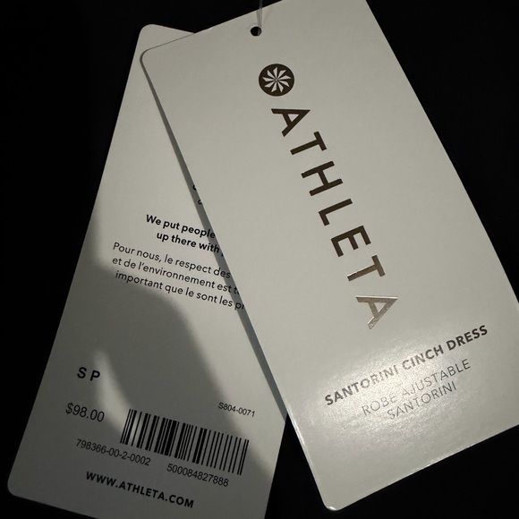 NWT Athleta Santorini Cinch Knit Tank Dress Midi Black-sz Small - Picture 3 of 8